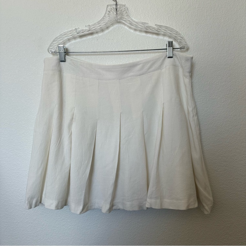 Amaryllis Ivory Cotton Pleated Skirt NWOT